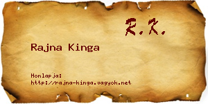 Rajna Kinga névjegykártya